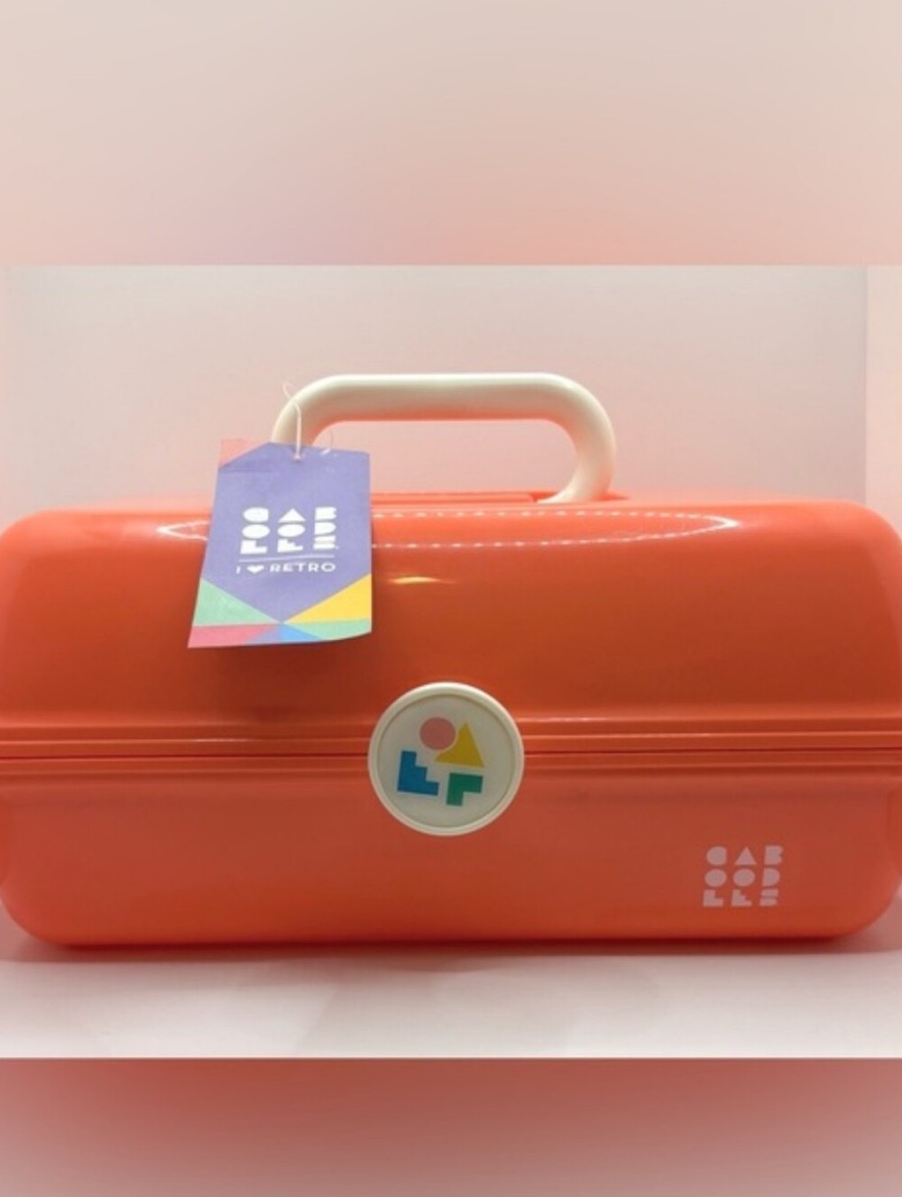 Caboodles Orange Retro Cosmetic Carry Case with White Handle